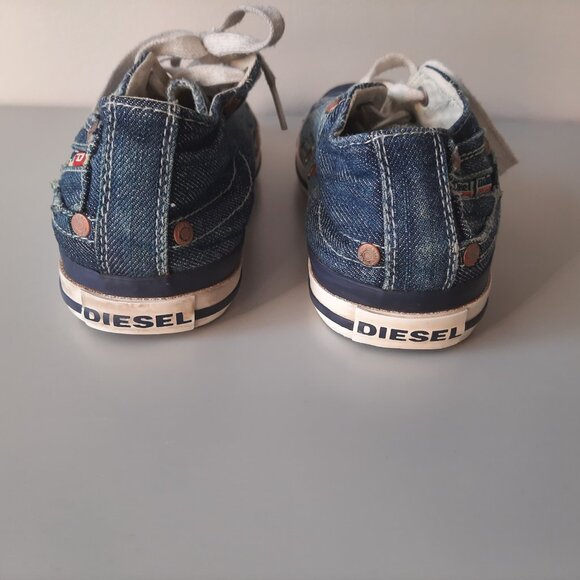 Diesel Low Top Denim Sneakers - Women's Size 8 - Picture 6 of 10